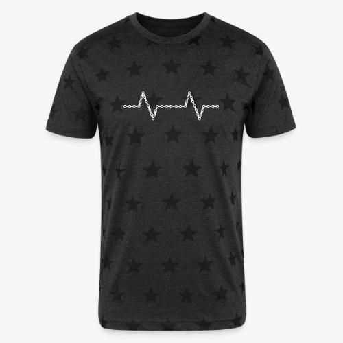 Bike Chain Heartbeat - Unisex Adult Star Printed T-Shirt