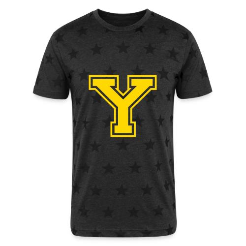 Letter Y – Capital Athletic Alphabet Monogram - Unisex Adult Star Printed T-Shirt