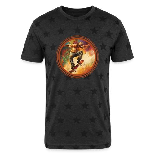 Skateboarding Mode On - Unisex Adult Star Printed T-Shirt