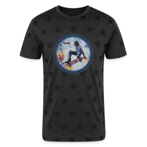 Skateboarding Universe - Unisex Adult Star Printed T-Shirt