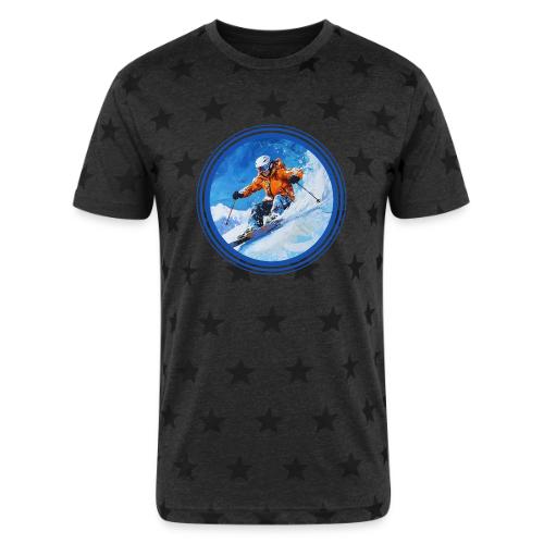 Skiing: On the Edge - Unisex Adult Star Printed T-Shirt