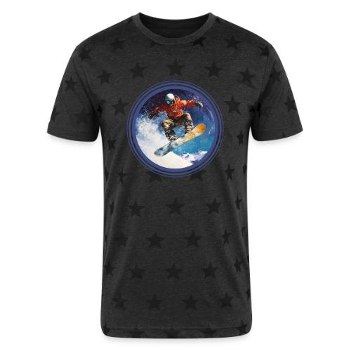 Snowboarding Rush - Unisex Adult Star Printed T-Shirt