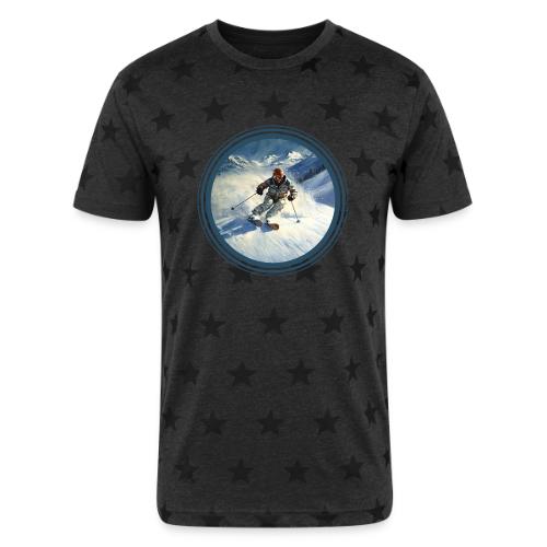 Skiing Power Moves - Unisex Adult Star Printed T-Shirt
