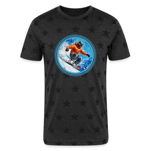 Snowboarding Motion - Unisex Adult Star Printed T-Shirt