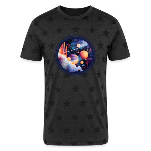 Floating Planetscape - Unisex Adult Star Printed T-Shirt
