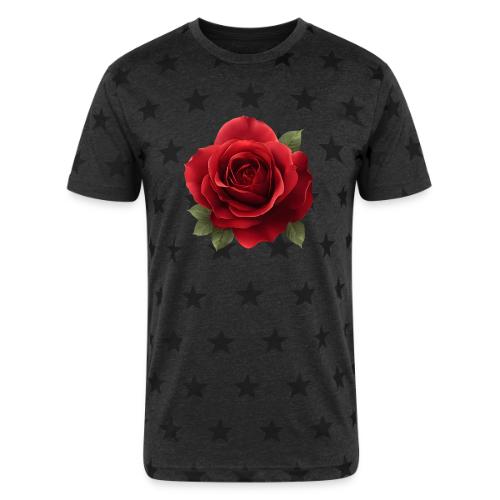 Rose: Crimson Bloom Elegance - Unisex Adult Star Printed T-Shirt