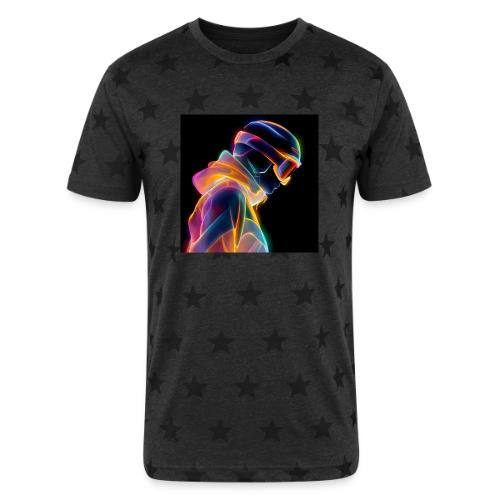 Snowboarding: Neon Gravity Ride - Unisex Adult Star Printed T-Shirt