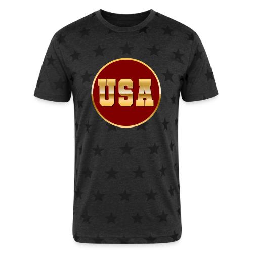 Golden USA Seal - Unisex Adult Star Printed T-Shirt