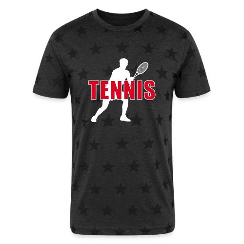 Red Court Tennis - Unisex Adult Star Printed T-Shirt