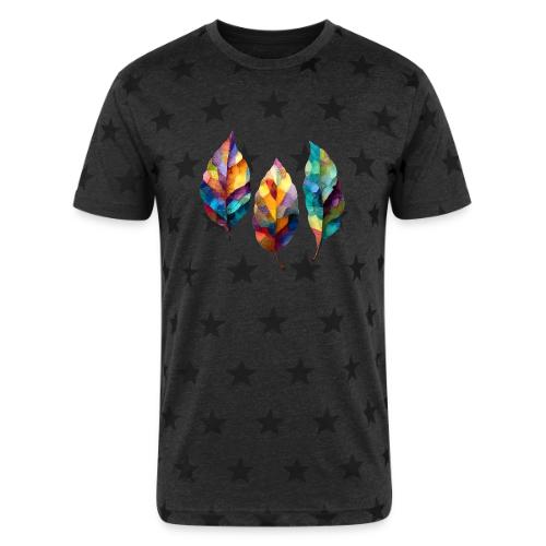 Art: Colorful Leaf Harmony - Unisex Adult Star Printed T-Shirt