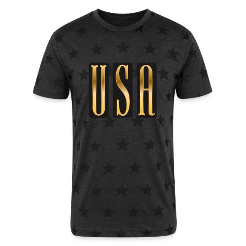 USA Gold Monolith - Unisex Adult Star Printed T-Shirt