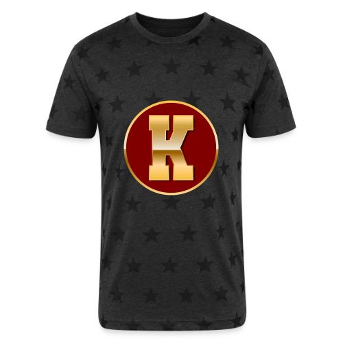 Letter K – Capital Varsity Alphabet Monogram - Unisex Adult Star Printed T-Shirt