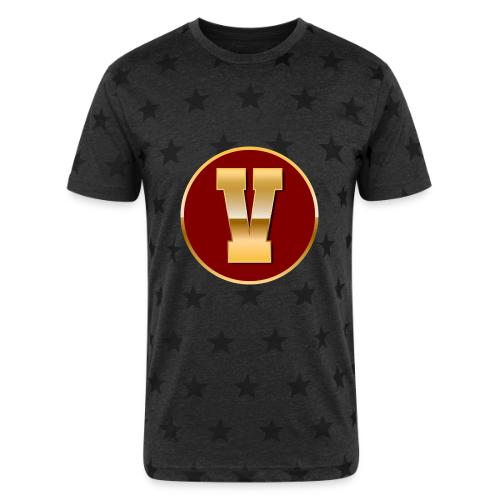 Letter V – Capital Varsity Alphabet Monogram - Unisex Adult Star Printed T-Shirt