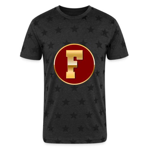 Letter F – Capital Varsity Alphabet Monogram - Unisex Adult Star Printed T-Shirt