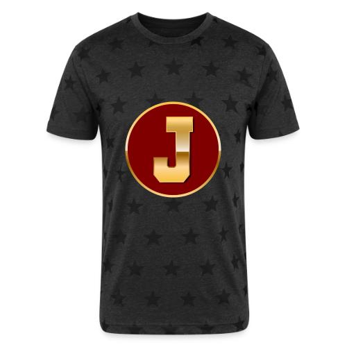 Letter J – Capital Varsity Alphabet Monogram - Unisex Adult Star Printed T-Shirt