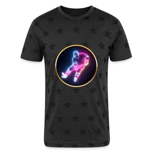 Hockey: Neon Ice Striker - Unisex Adult Star Printed T-Shirt