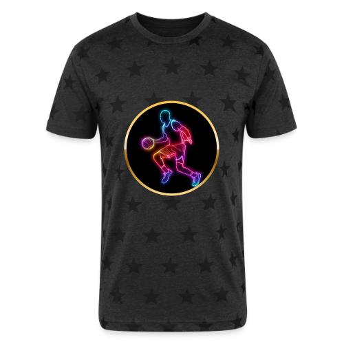 Basketball: Neon Dribble Pulse - Unisex Adult Star Printed T-Shirt