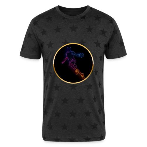Basketball: Neon Jump Shot - Unisex Adult Star Printed T-Shirt