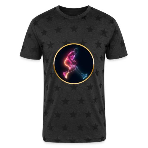 Basketball: Golden Court Glow - Unisex Adult Star Printed T-Shirt