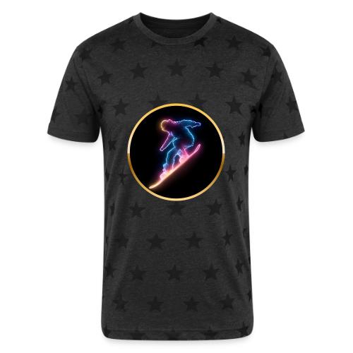 Snowboarding: Neon Snow Drift - Unisex Adult Star Printed T-Shirt