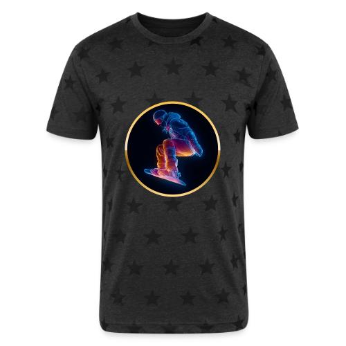 Snowboarding: Arctic Neon Leap - Unisex Adult Star Printed T-Shirt