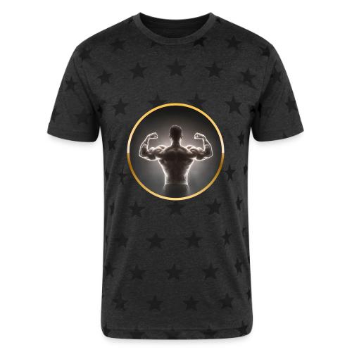 Bodybuilding: Neon Strength Frame - Unisex Adult Star Printed T-Shirt