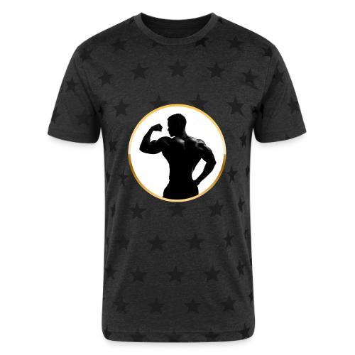 Bodybuilder: Classic Flex Emblem - Unisex Adult Star Printed T-Shirt