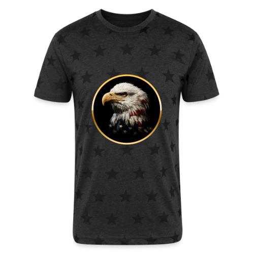 America: Golden Freedom Crest - Unisex Adult Star Printed T-Shirt