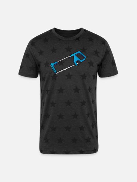 Hacksaw iron saw | Eisensäge - Unisex Adult Star Printed T-Shirt - charcoal star