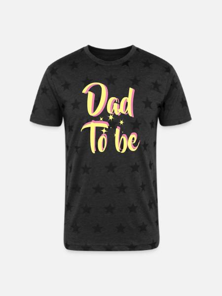Dad To Be - Unisex Adult Star Printed T-Shirt - charcoal star