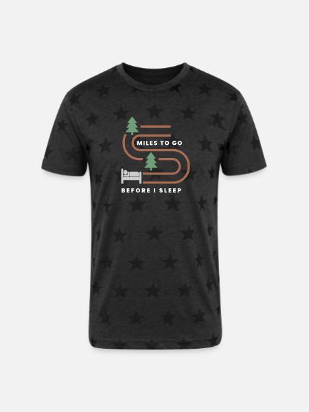 MILES TO GO BEFORE I SLEEP - Unisex Adult Star Printed T-Shirt - charcoal star 