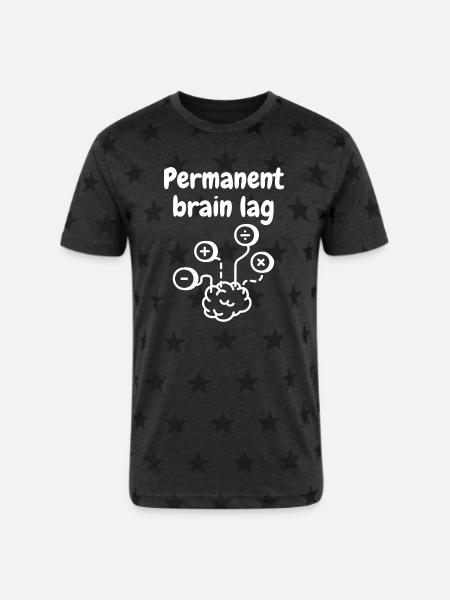 math - Unisex Adult Star Printed T-Shirt - charcoal star