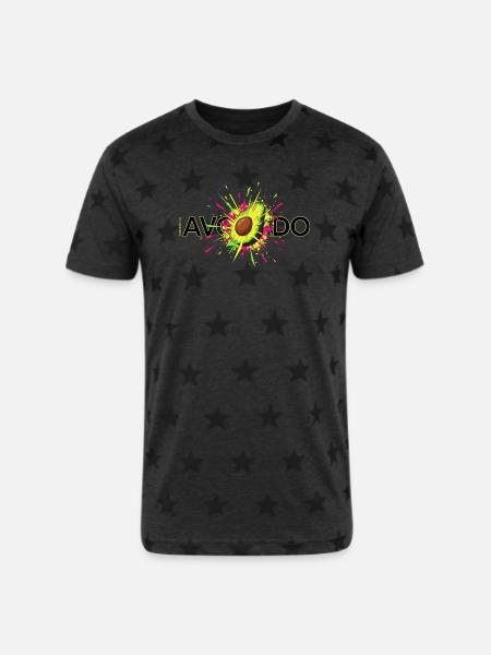 VARENO - URBAN SPLIT - Unisex Adult Star Printed T-Shirt - charcoal star