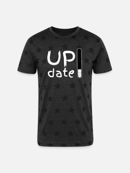 UPdate - Unisex Adult Star Printed T-Shirt - charcoal star