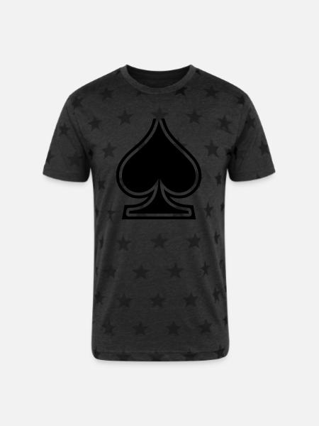 Spades - Unisex Adult Star Printed T-Shirt - charcoal star
