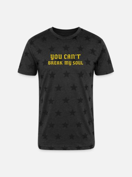Unbreakable Soul in Gold - Unisex Adult Star Printed T-Shirt - charcoal star