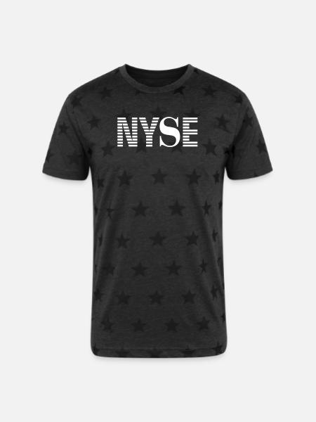 Nyse New York Stock Exchange - Unisex Adult Star Printed T-Shirt - charcoal star