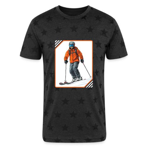 Skiing Thrill Ride - Unisex Adult Star Printed T-Shirt