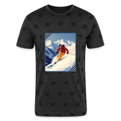 Mountain Skiing Vibes - Unisex Adult Star Printed T-Shirt