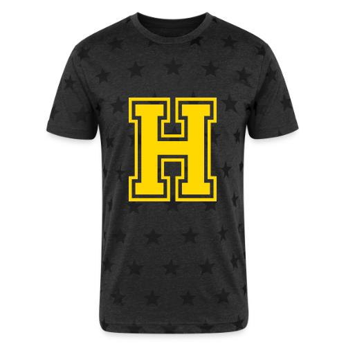 Letter H – Capital Athletic Alphabet Monogram - Unisex Adult Star Printed T-Shirt