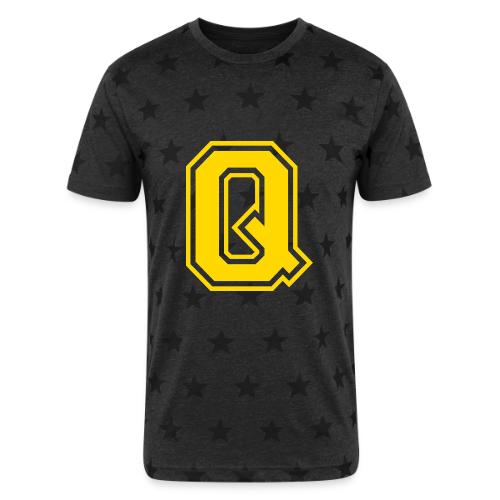 Letter Q – Capital Athletic Alphabet Monogram - Unisex Adult Star Printed T-Shirt