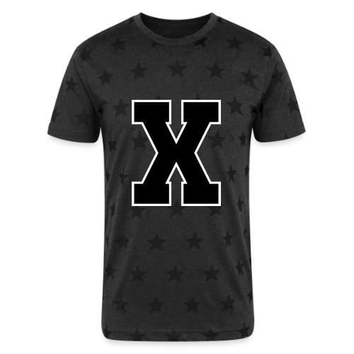 Varsity Letter X Athletic Monogram - Unisex Adult Star Printed T-Shirt