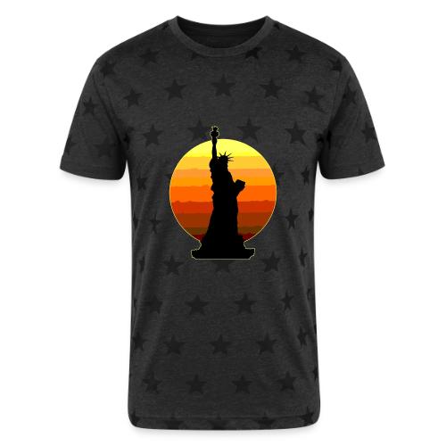 USA: Golden Horizon Liberty - Unisex Adult Star Printed T-Shirt