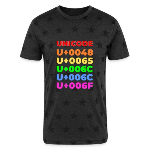 Hello, in unicode - Unisex Adult Star Printed T-Shirt