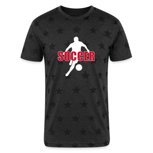 Power Kick Soccer - Unisex Adult Star Printed T-Shirt
