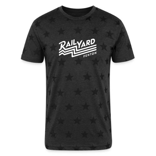 White Railyard Logo - Unisex Adult Star Printed T-Shirt