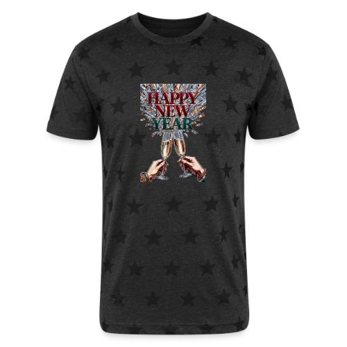 Toasting Hands T-Shirt Confetti Shower Premium - Unisex Adult Star Printed T-Shirt