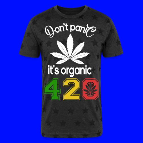 Hilarious 420 Do Not Panic it's organic - Unisex Adult Star Printed T-Shirt