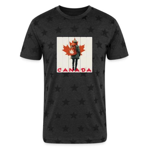 Canada: Proud Canadian Woman - Unisex Adult Star Printed T-Shirt