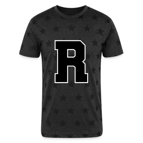 Varsity Letter R Athletic Monogram - Unisex Adult Star Printed T-Shirt